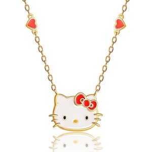 image:imageHello Kitty Sanrio Womens Necklace Collection  Necklaces with Pink Enamel and Heart Charms Officially LicensedRed Bow