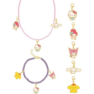 image:imageHello Kitty Sanrio and Friends Charm Bracelet and Necklace Set with 5 Sanrio Charms Official License Flash Plated