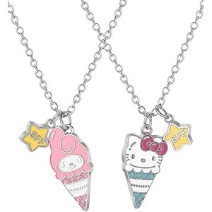 image:imageHello Kitty Sanrio and Friends Necklace for 2 Official License  163 Fashion Jewelry Best Friend NecklaceHello Kitty  My Melody Silver