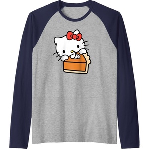 image:imageHello Kitty Slice Of Pumpkin Pie Raglan Baseball TeeNavy BlueAthletic Heather