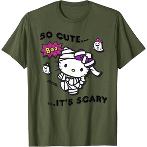 image:imageHello Kitty So Cute Its Scary TShirtOlive Green