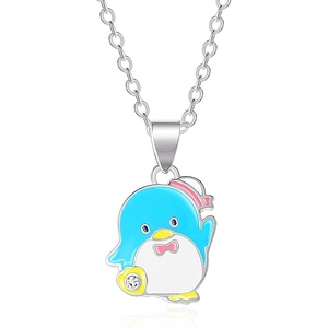 image:imageHello Kitty Tuxedo Sam Womens Pendant Necklace 18  Silver Plated Brass and Enamel Necklace Officially Licensed Sanrio