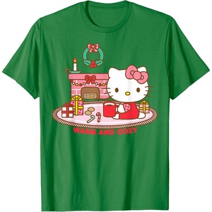 image:imageHello Kitty Warm and Cozy Christmas TShirtKelly Green