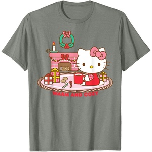 image:imageHello Kitty Warm and Cozy Christmas TShirtOlive Heather