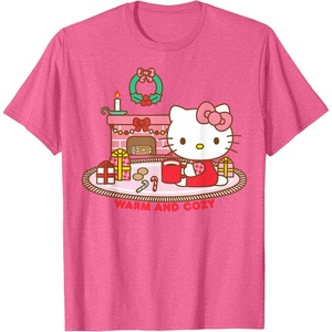 image:imageHello Kitty Warm and Cozy Christmas TShirtPink Heather