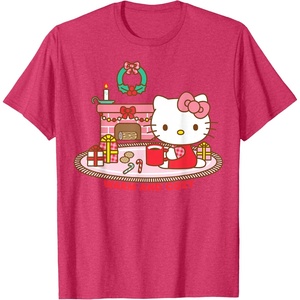 image:imageHello Kitty Warm and Cozy Christmas TShirtRed Heather