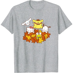 image:imageHello Kitty and Friends Pile of Autumn Leaves TShirtHeather Grey