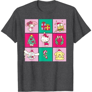 image:imageHello Sanrio Friends Christmas Time Tee Shirt TShirtDark Heather Grey