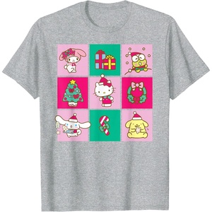 image:imageHello Sanrio Friends Christmas Time Tee Shirt TShirtHeather Grey