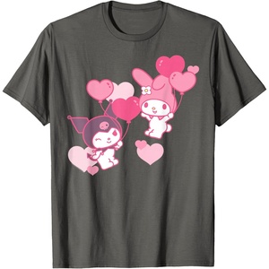 image:imageMy Melody and Kuromi Valentines Day Hearts Tee Shirt TShirtAsphalt Grey