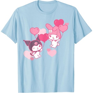 image:imageMy Melody and Kuromi Valentines Day Hearts Tee Shirt TShirtBaby Blue