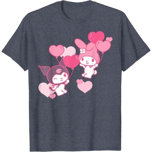 image:imageMy Melody and Kuromi Valentines Day Hearts Tee Shirt TShirtHeather Blue