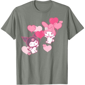image:imageMy Melody and Kuromi Valentines Day Hearts Tee Shirt TShirtOlive Heather