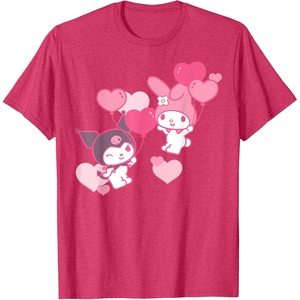 image:imageMy Melody and Kuromi Valentines Day Hearts Tee Shirt TShirtRed Heather