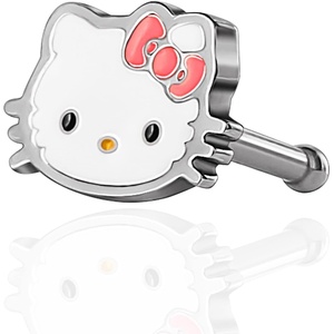 image:imageNose Rings 20g Stainless Steel Kawaii Cute 316L Straight Bone Nose Stud Officially Licensed SanrioHello Kitty