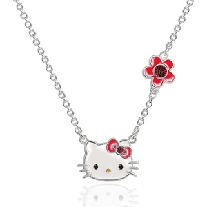 image:imageSALLY ROSE Sanrio Hello Kitty Birthstone Necklace 18  Silver Plated Hello Kitty Necklace with Birthstone Officially LicensedJanuary  Garnet Red