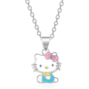 image:imageSanrio Hello Kitty Pendant Necklace 18  Silver Plated Brass and Enamel Hello Kitty Necklace Officially Licensed