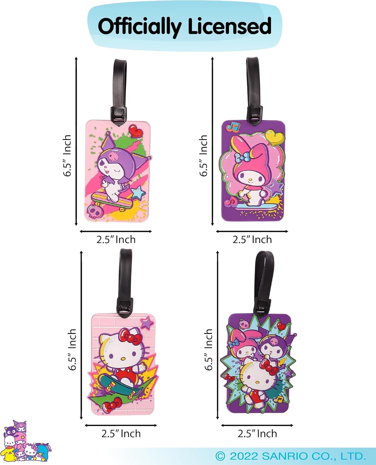 image:imageHello Kitty Luggage Tag for Suitcases 4Pack Cute Luggage Tags Sanrio Gifts for Travel