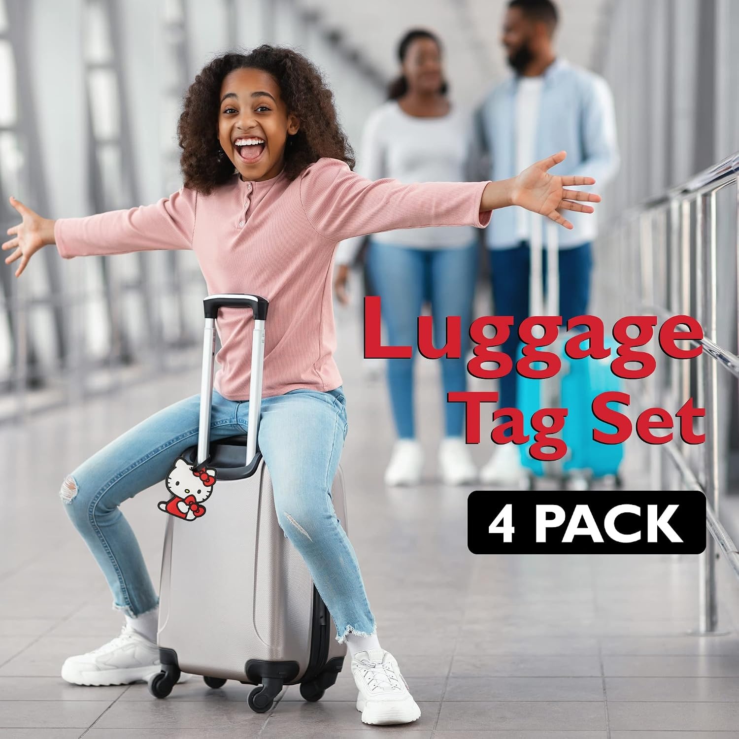 image:imageHello Kitty Luggage Tag for Suitcases 4Pack Official License Cute Luggage Tags Sanrio Travel Gifts