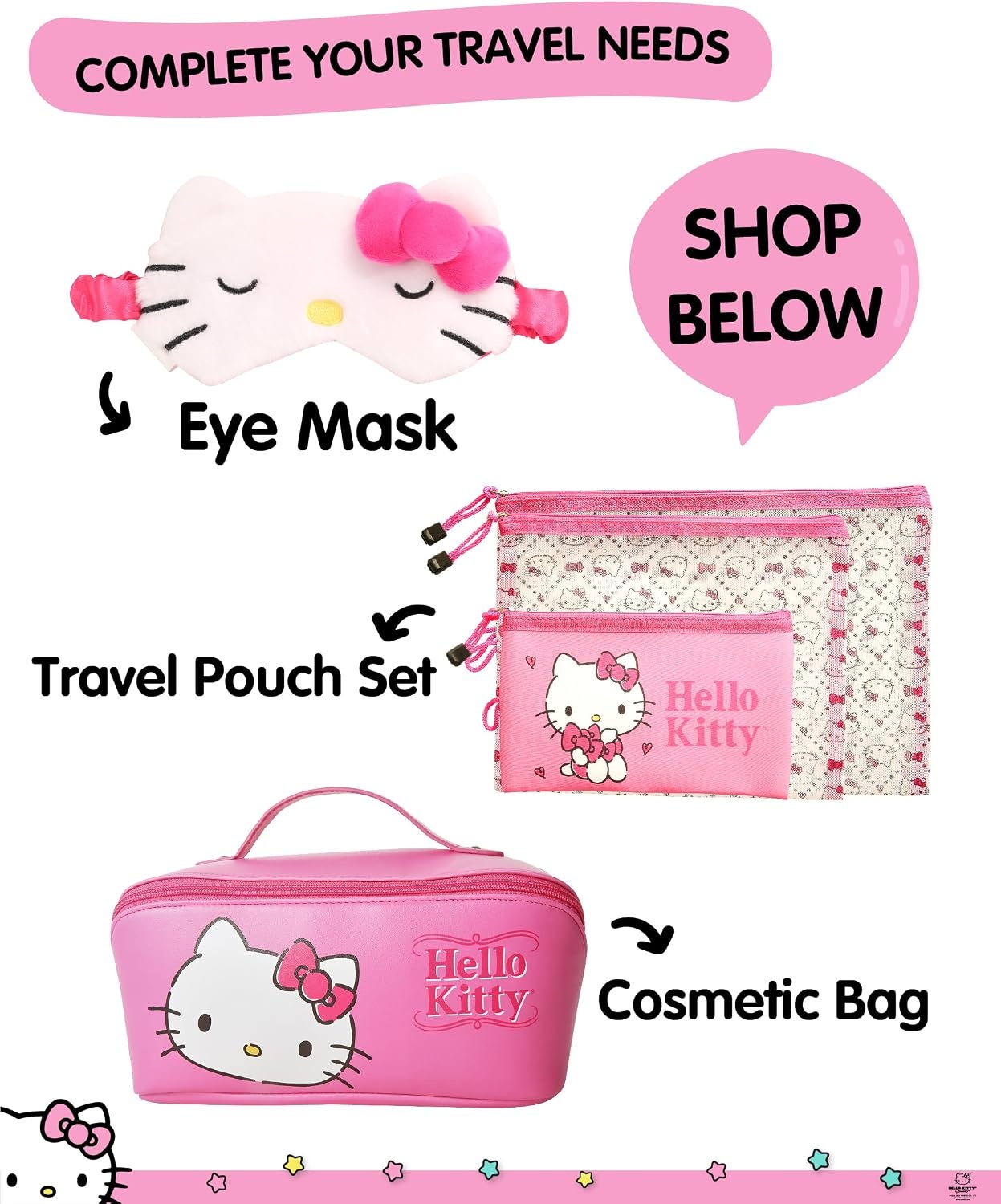 image:imageHello Kitty Pebbled Pink Passport Holder for Travel Official License Sanrio Passport Cover for WomenMulticolor