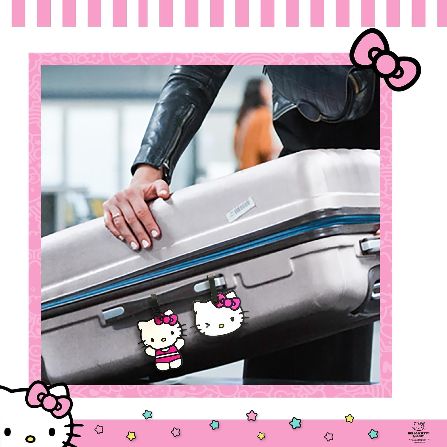 image:imageKuromi My Melody and Hello Kitty Luggage Tag for Suitcases 4Pack Official License Cute Luggage Tags Sanrio Gifts for Travel