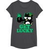 image:imageBadtz  Maru Get Lucky St Patricks Tee Shirt TShirtDark Heather Grey