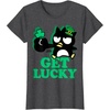 image:imageBadtz  Maru Get Lucky St Patricks Tee Shirt TShirtDark Heather Grey