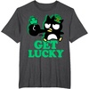 image:imageBadtz  Maru Get Lucky St Patricks Tee Shirt TShirtDark Heather Grey