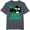 image:imageBadtz  Maru Get Lucky St Patricks Tee Shirt TShirtHeather Blue
