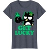 image:imageBadtz  Maru Get Lucky St Patricks Tee Shirt TShirtHeather Blue
