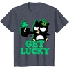 image:imageBadtz  Maru Get Lucky St Patricks Tee Shirt TShirtHeather Blue