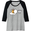 image:imageGudetama Too Lazy to Dunk Basketball Raglan Baseball TeeBlackAthletic Heather