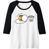 image:imageGudetama Too Lazy to Dunk Basketball Raglan Baseball TeeBlackWhite