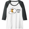 image:imageGudetama Too Lazy to Dunk Basketball Raglan Baseball TeeDark Heather GreyWhite