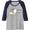 image:imageGudetama Too Lazy to Dunk Basketball Raglan Baseball TeeNavy BlueAthletic Heather