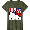 image:imageHello Kitty Americana Close Up Tee Shirt TShirtOlive Green