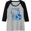 image:imageHello Kitty Blue Summer Swim Raglan Baseball TeeBlackAthletic Heather