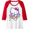 image:imageHello Kitty Donut Sprinkles Floaty Summer Swimming Raglan Baseball TeeRedWhite