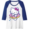 image:imageHello Kitty Donut Sprinkles Floaty Summer Swimming Raglan Baseball TeeRoyal BlueWhite