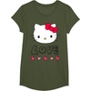 image:imageHello Kitty Love and Hearts Valentine Shirt TShirtOlive Green