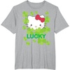 image:imageHello Kitty Lucky Clover St Patricks Day Tee Shirt TShirtHeather Grey
