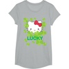image:imageHello Kitty Lucky Clover St Patricks Day Tee Shirt TShirtHeather Grey