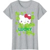 image:imageHello Kitty Lucky Clover St Patricks Day Tee Shirt TShirtHeather Grey