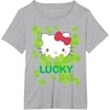 image:imageHello Kitty Lucky Clover St Patricks Day Tee Shirt TShirtHeather Grey