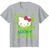 image:imageHello Kitty Lucky Clover St Patricks Day Tee Shirt TShirtHeather Grey