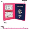 image:imageHello Kitty Pebbled Pink Passport Holder for Travel Official License Sanrio Passport Cover for WomenMulticolor