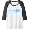 image:imageHello Kitty Swim Snorkle Summer Stripe Raglan Baseball TeeDark Heather GreyWhite