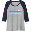 image:imageHello Kitty Swim Snorkle Summer Stripe Raglan Baseball TeeNavy BlueAthletic Heather