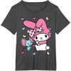 image:imageMy Melody and Friend Sweet Hearts Tee Shirt TShirtDark Heather Grey