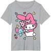image:imageMy Melody and Friend Sweet Hearts Tee Shirt TShirtHeather Grey